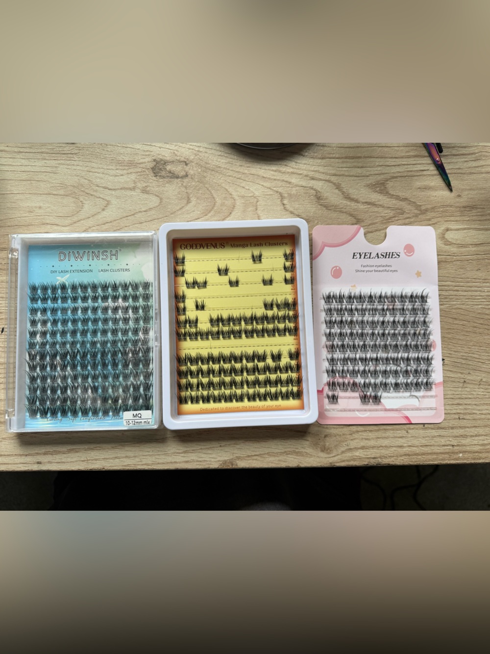 3 Trays Individual False Eyelash Clusters - Black